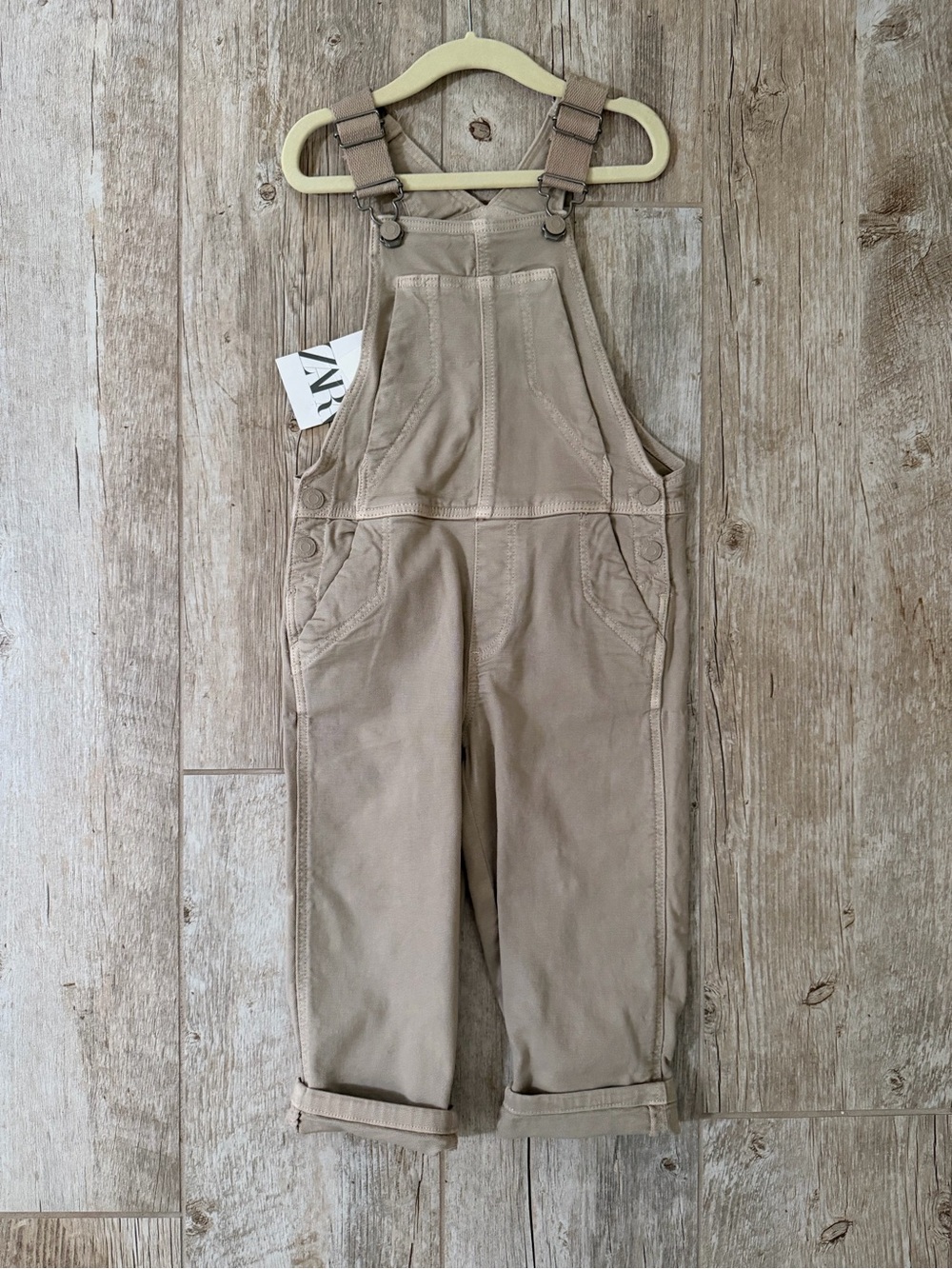 Zara Taupe Utility Overalls for Women